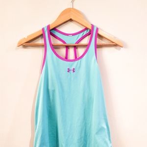 Teal & Purple Under Armour Heat Gear Tank Size S
